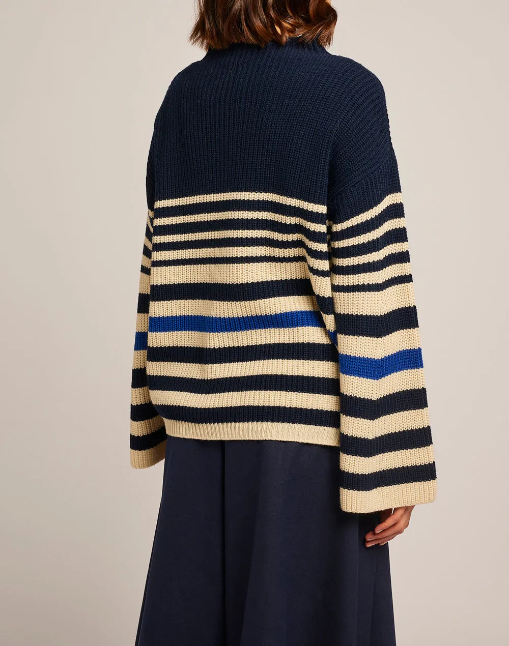 Striped turtle neck sweater