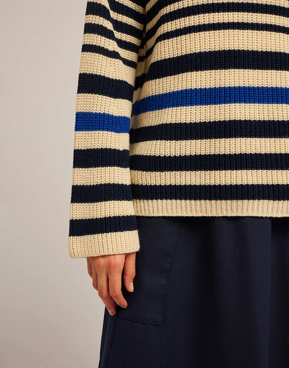 Striped turtle neck sweater