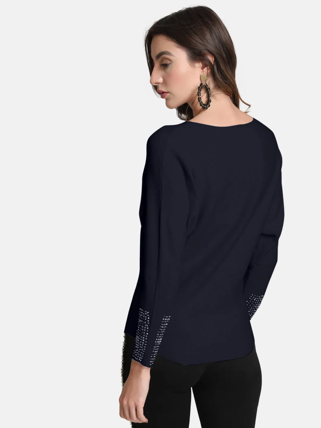 Stylish Sweater with Decorative Sleeves