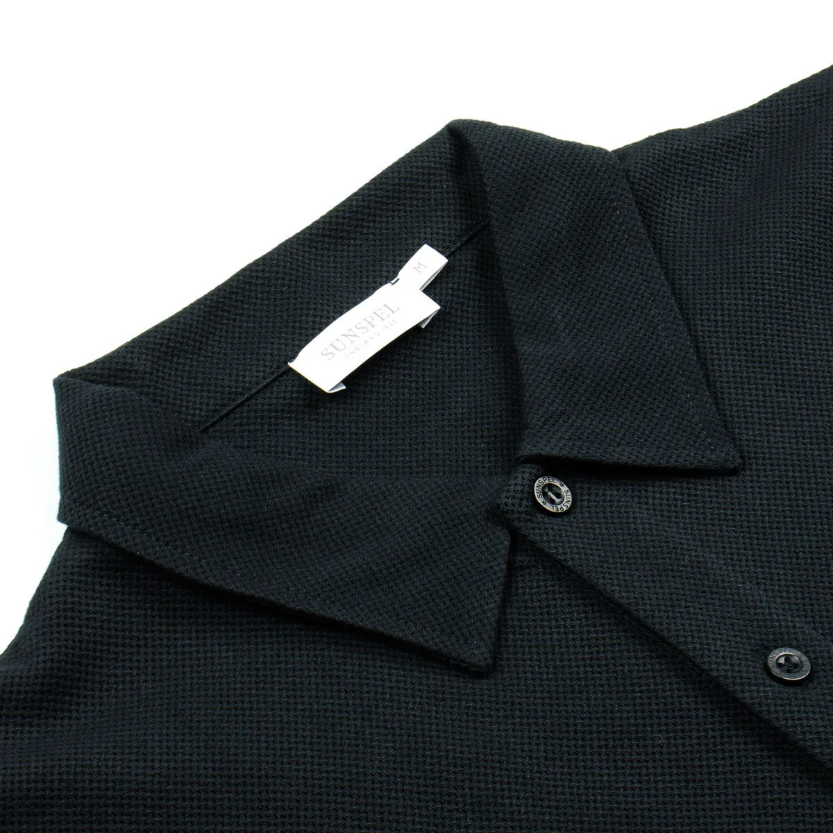 Sunspel Black Short Sleeve Riviera Polo