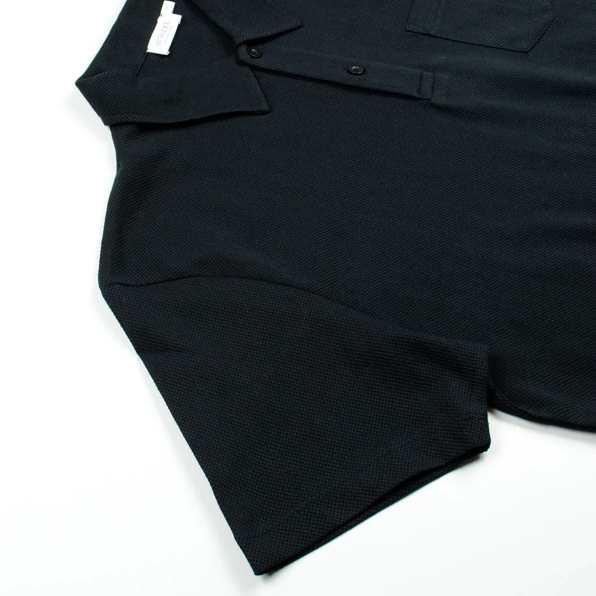 Sunspel Black Short Sleeve Riviera Polo