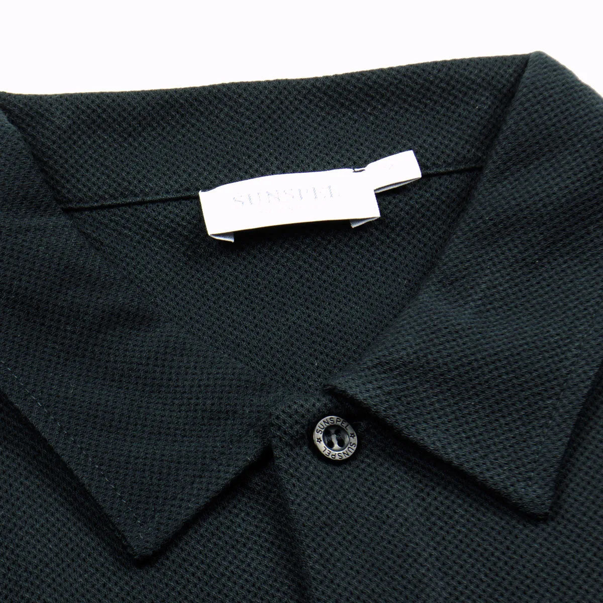 Sunspel Black Short Sleeve Riviera Polo