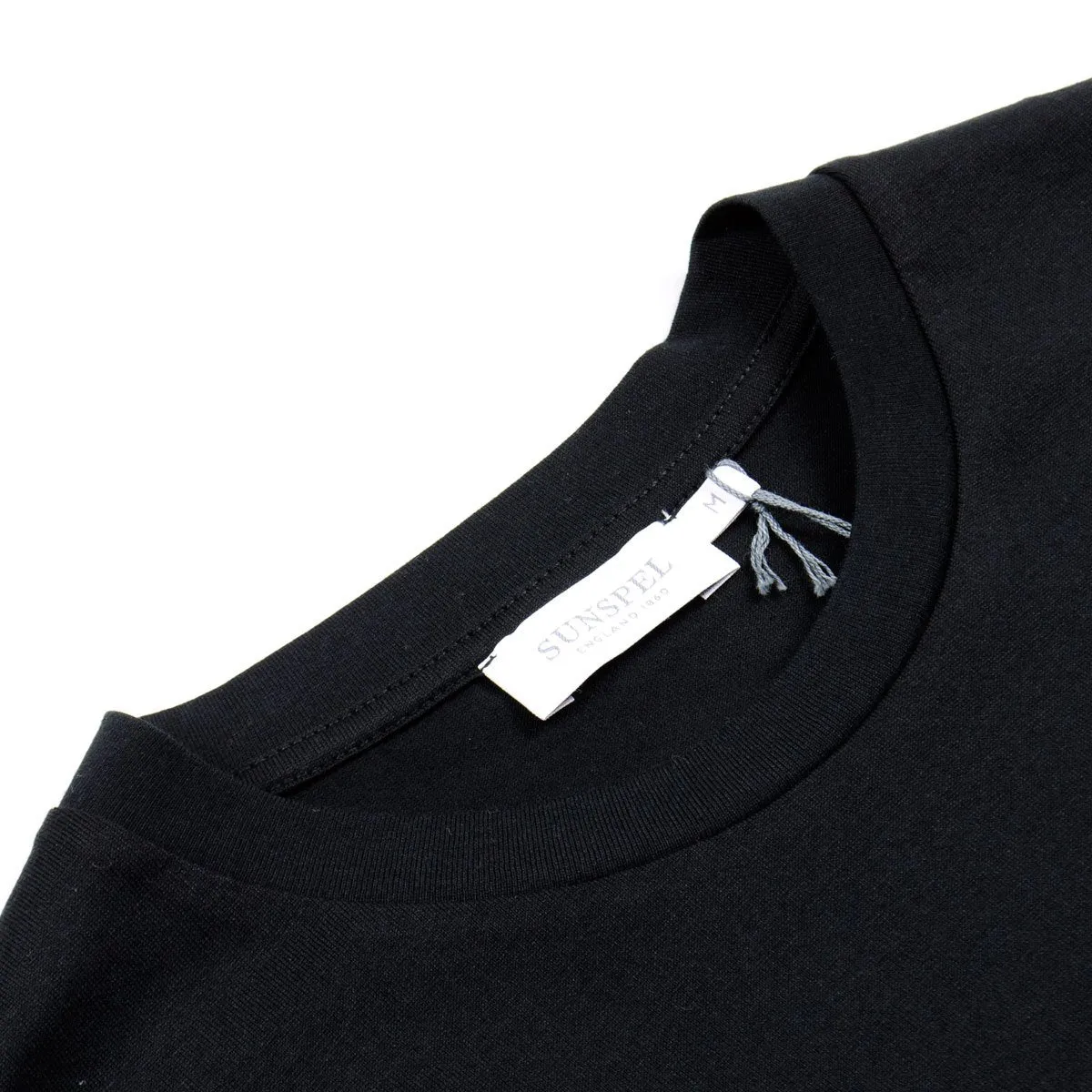 Sunspel Short Sleeve Riviera Crew Neck T-shirt Black