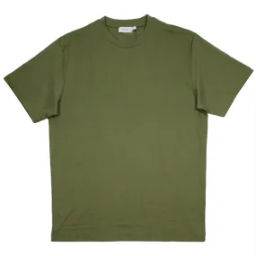 Sunspel Short Sleeve Riviera Crew Neck T-shirt Khaki Green