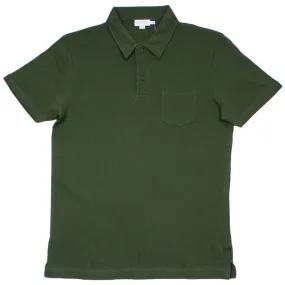 Sunspel Short Sleeve Riviera Polo Dark Olive