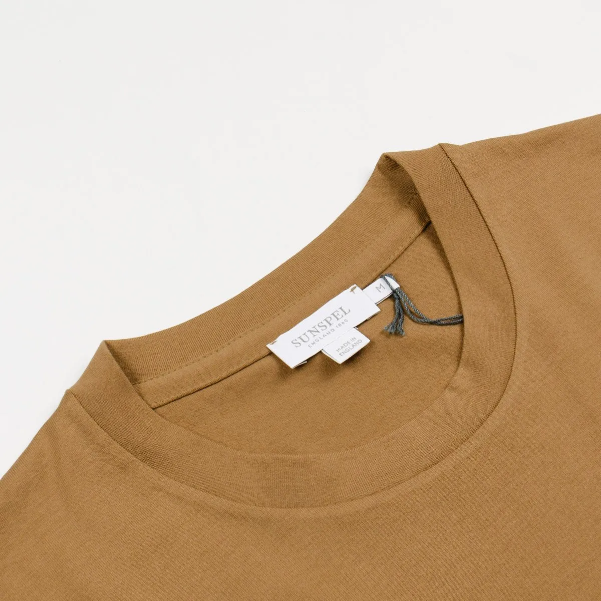 Sunspel T-shirt, Camel color, Short Sleeve, Riviera Crew Neck