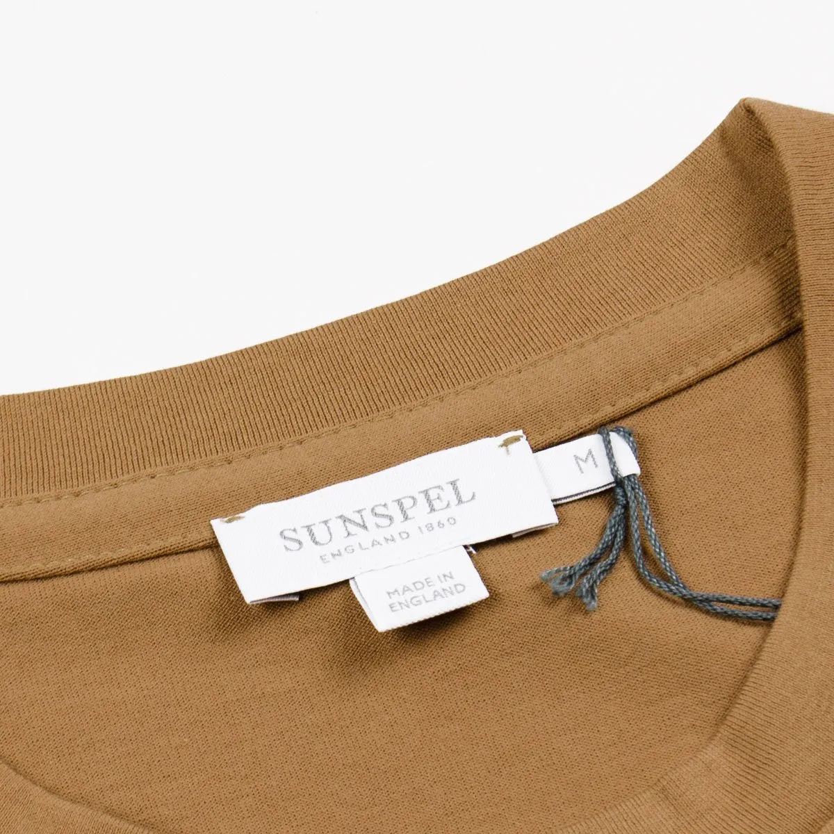 Sunspel T-shirt, Camel color, Short Sleeve, Riviera Crew Neck