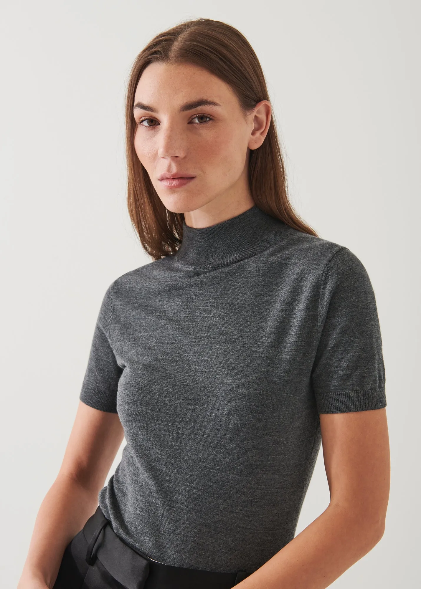 Superfine Merino wool mock neck