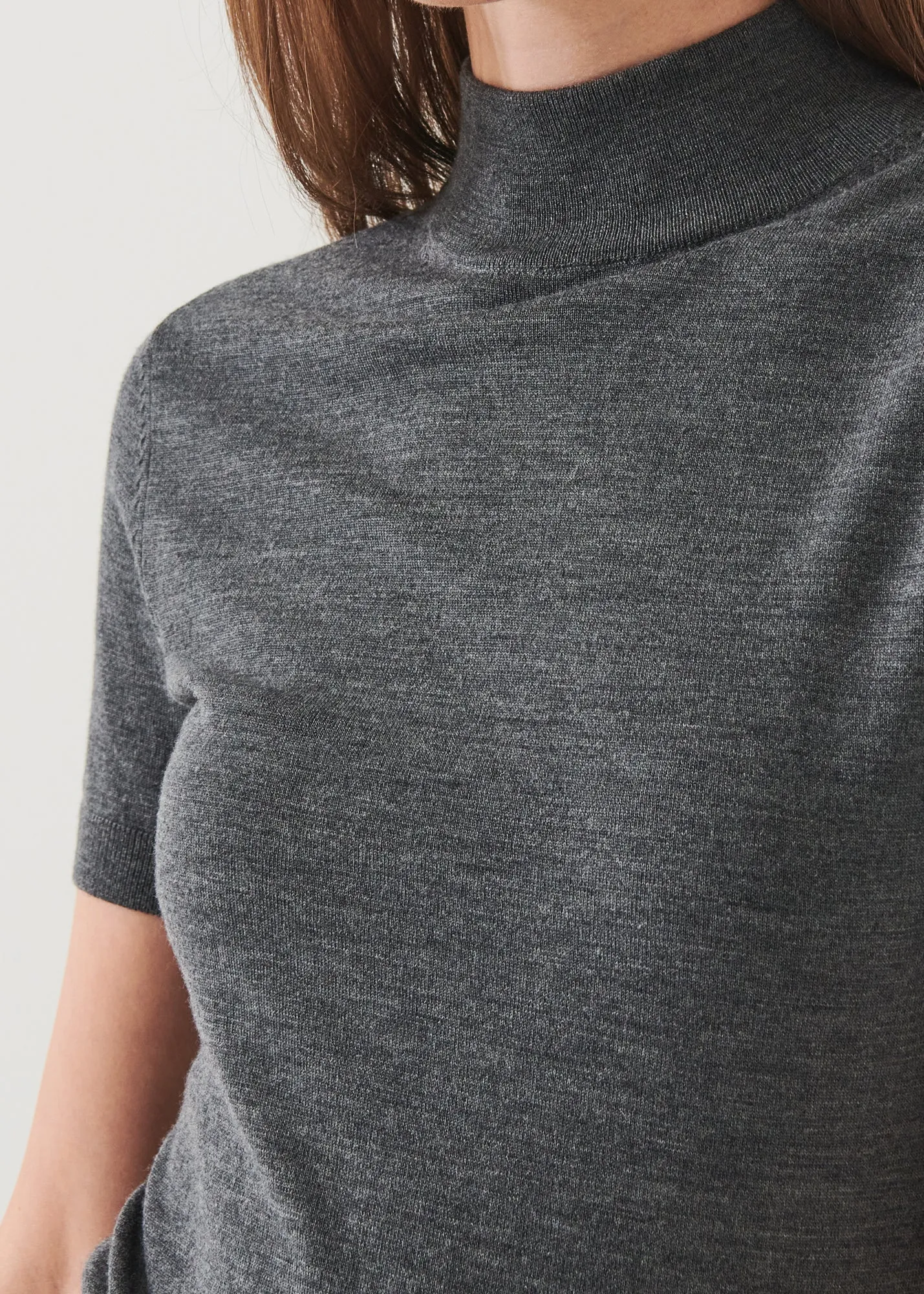 Superfine Merino wool mock neck