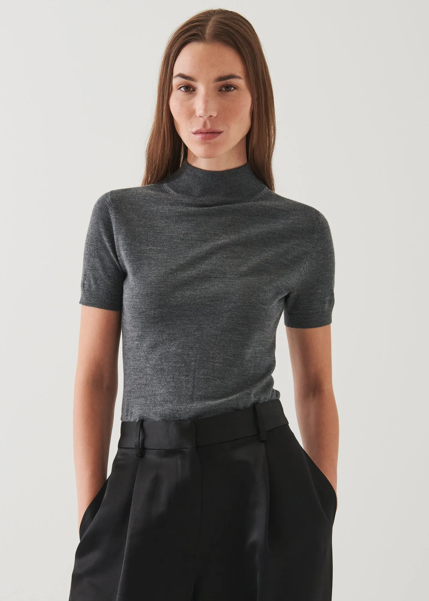 Superfine Merino wool mock neck