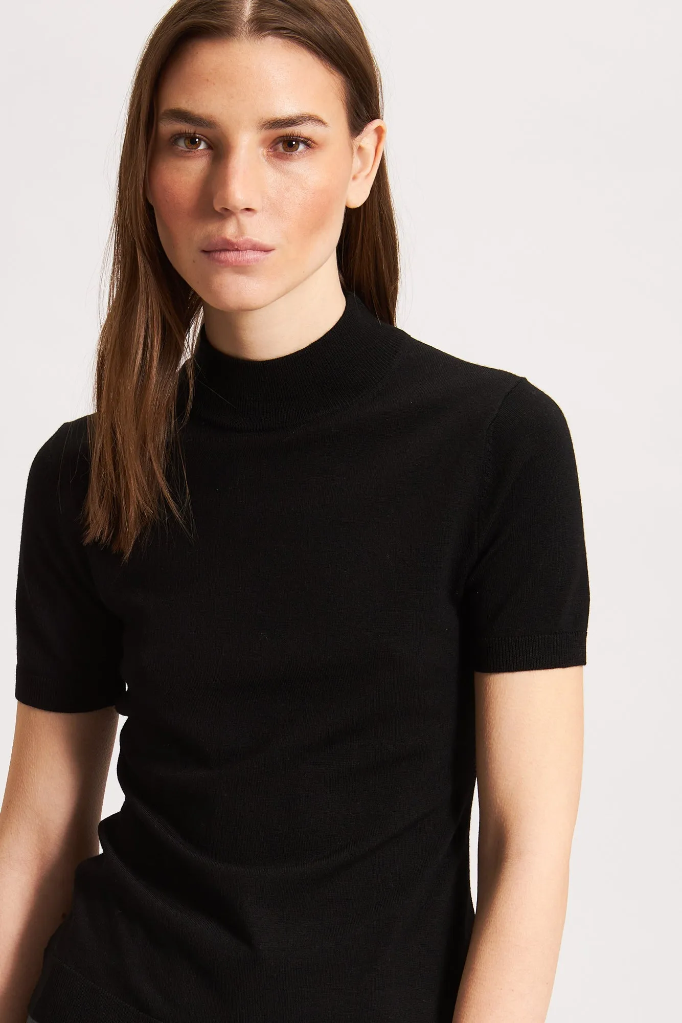 Superfine Merino wool mock neck