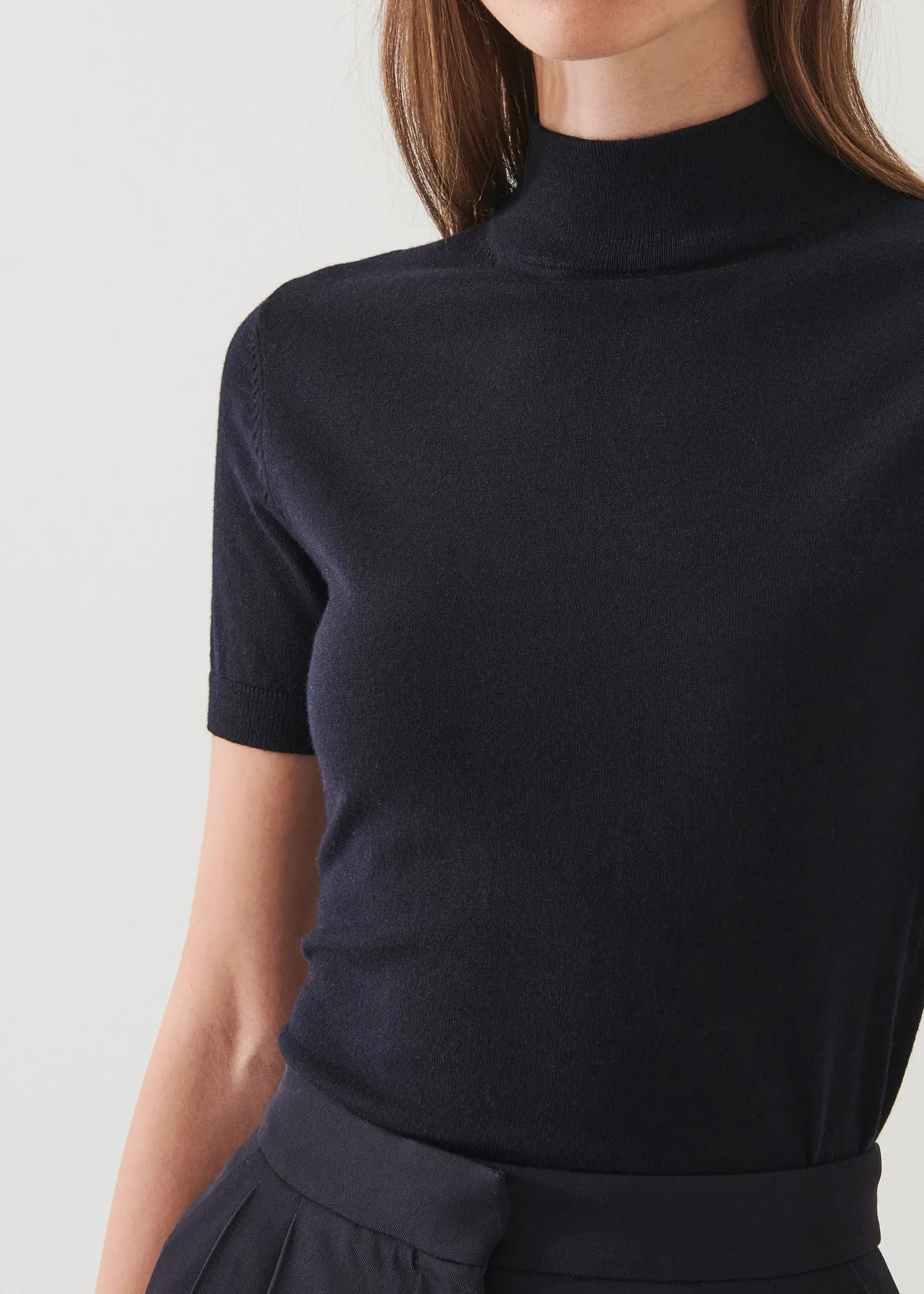 Superfine Merino wool mock neck