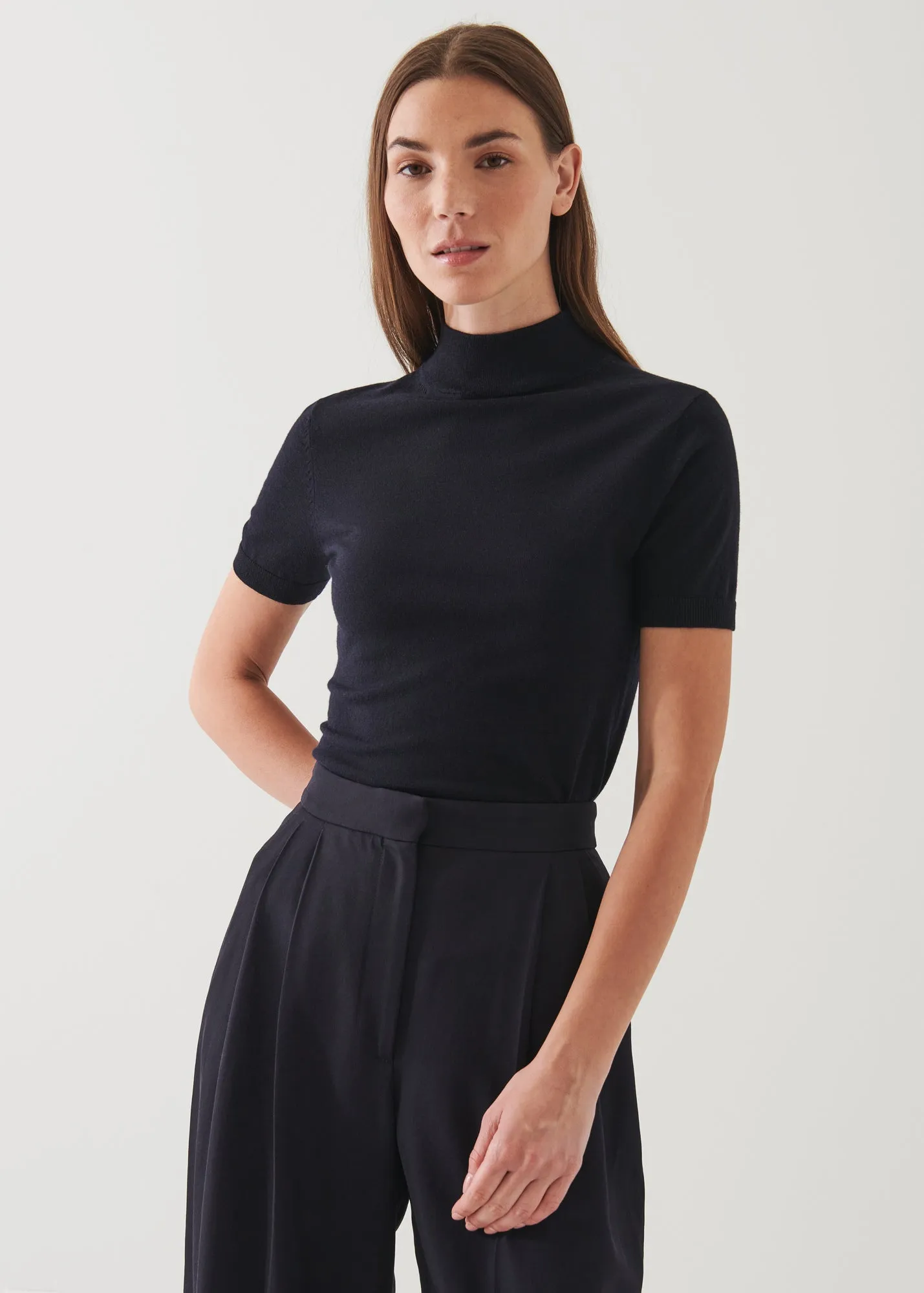 Superfine Merino wool mock neck