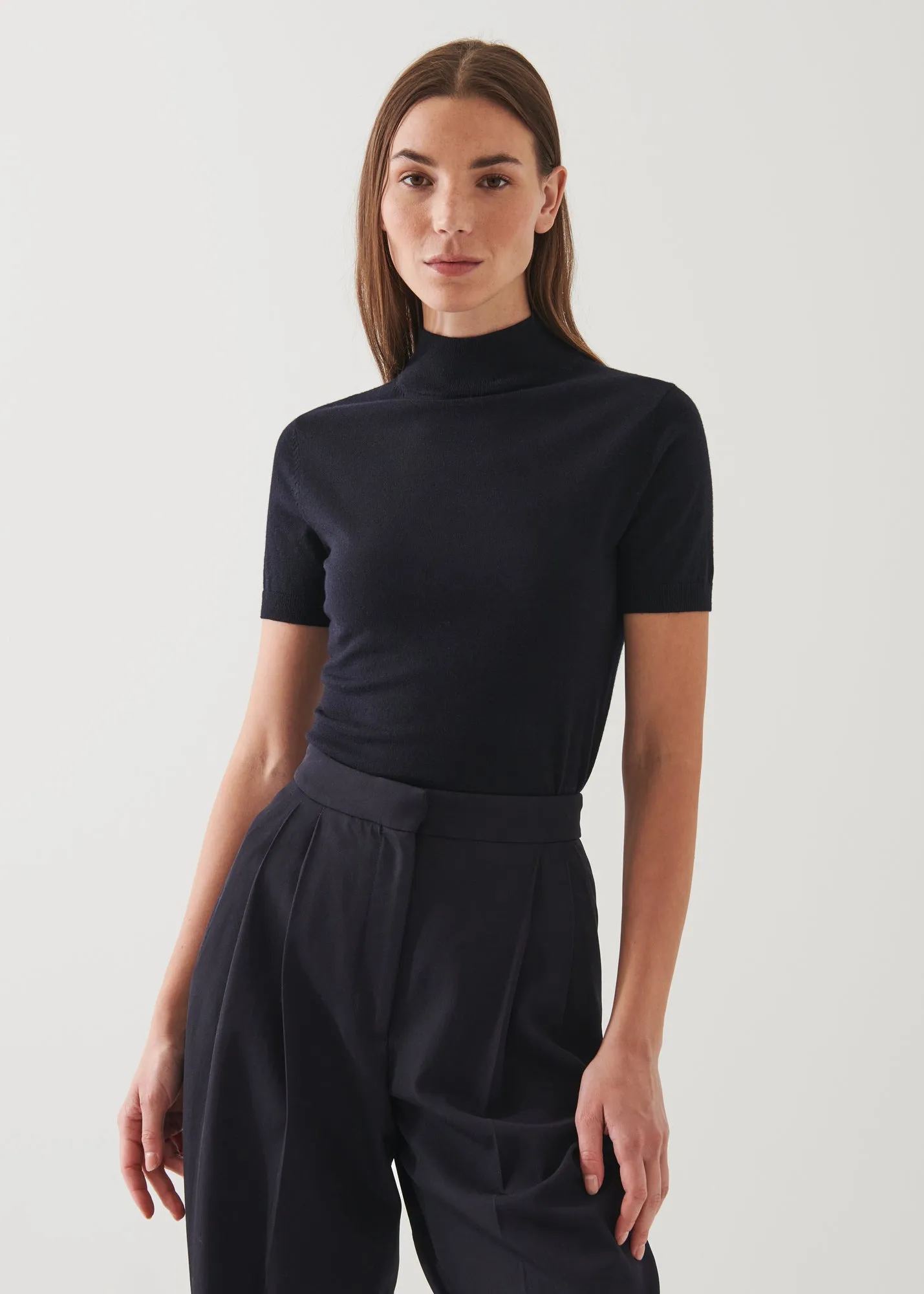 Superfine Merino wool mock neck