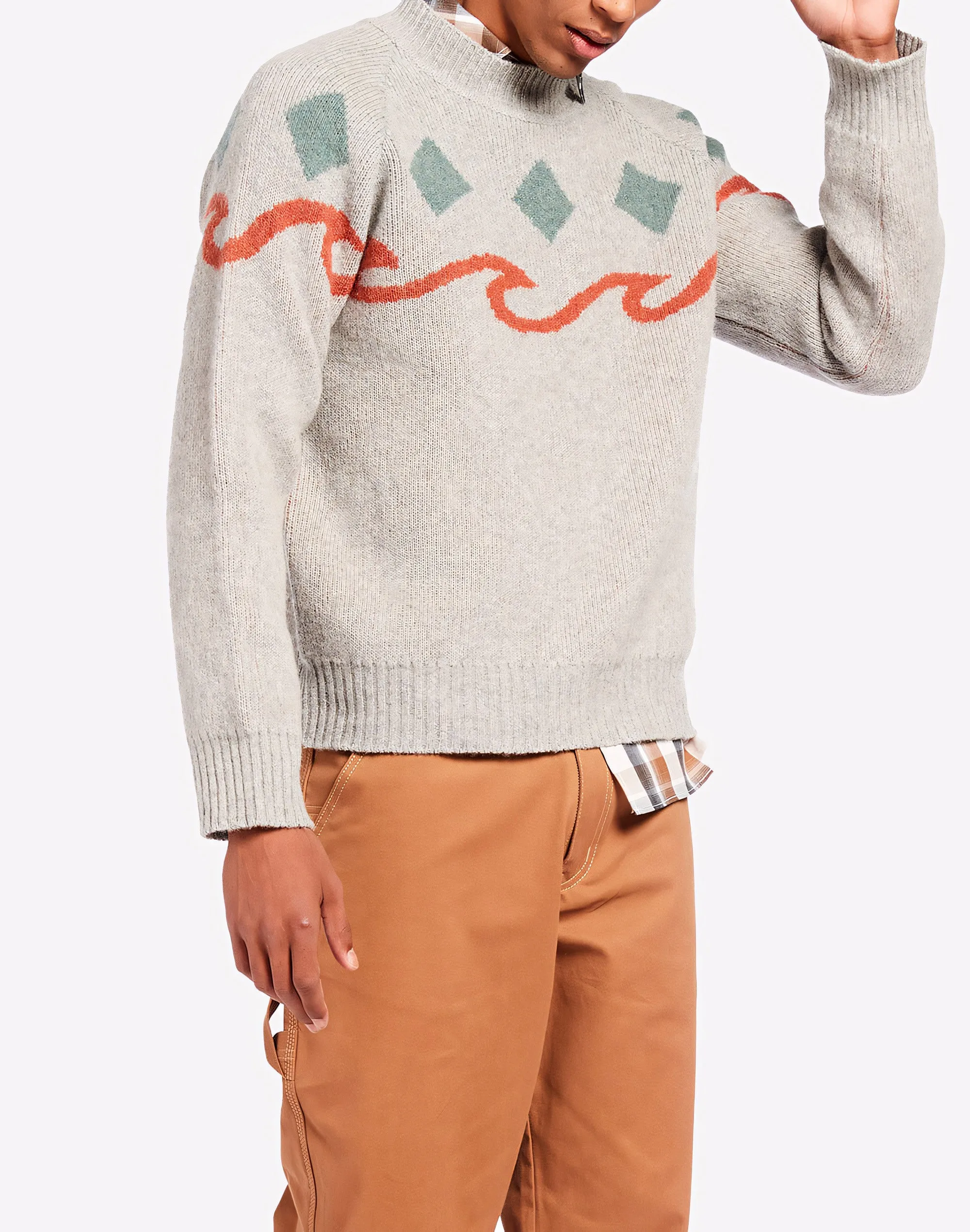 sweater crewneck jacquard