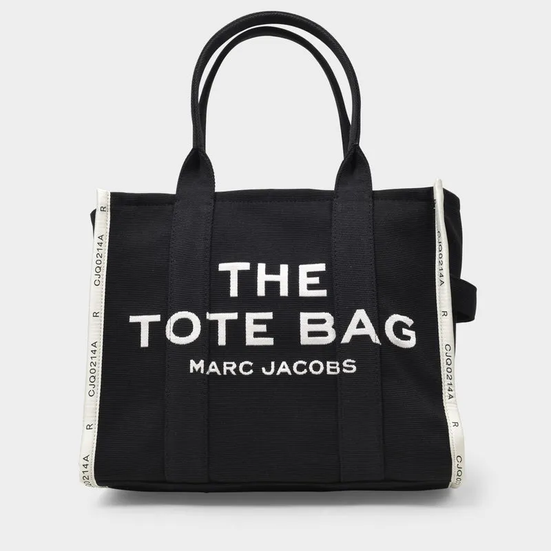 The Large Tote Bag in Black Canvas