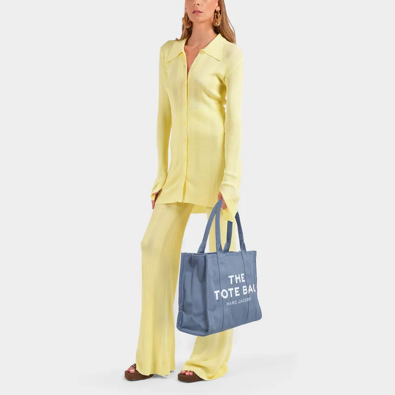 The Large Tote Bag in Blue Canvas