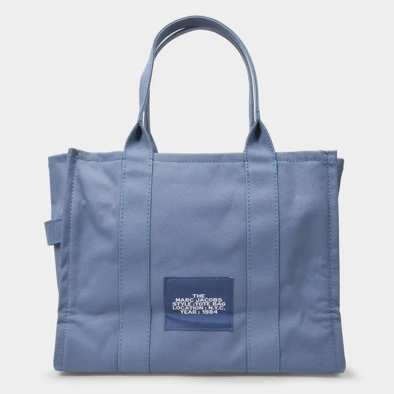 The Large Tote Bag in Blue Canvas