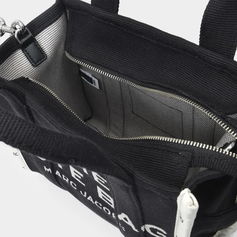 The Small Tote Bag in Black Canvas