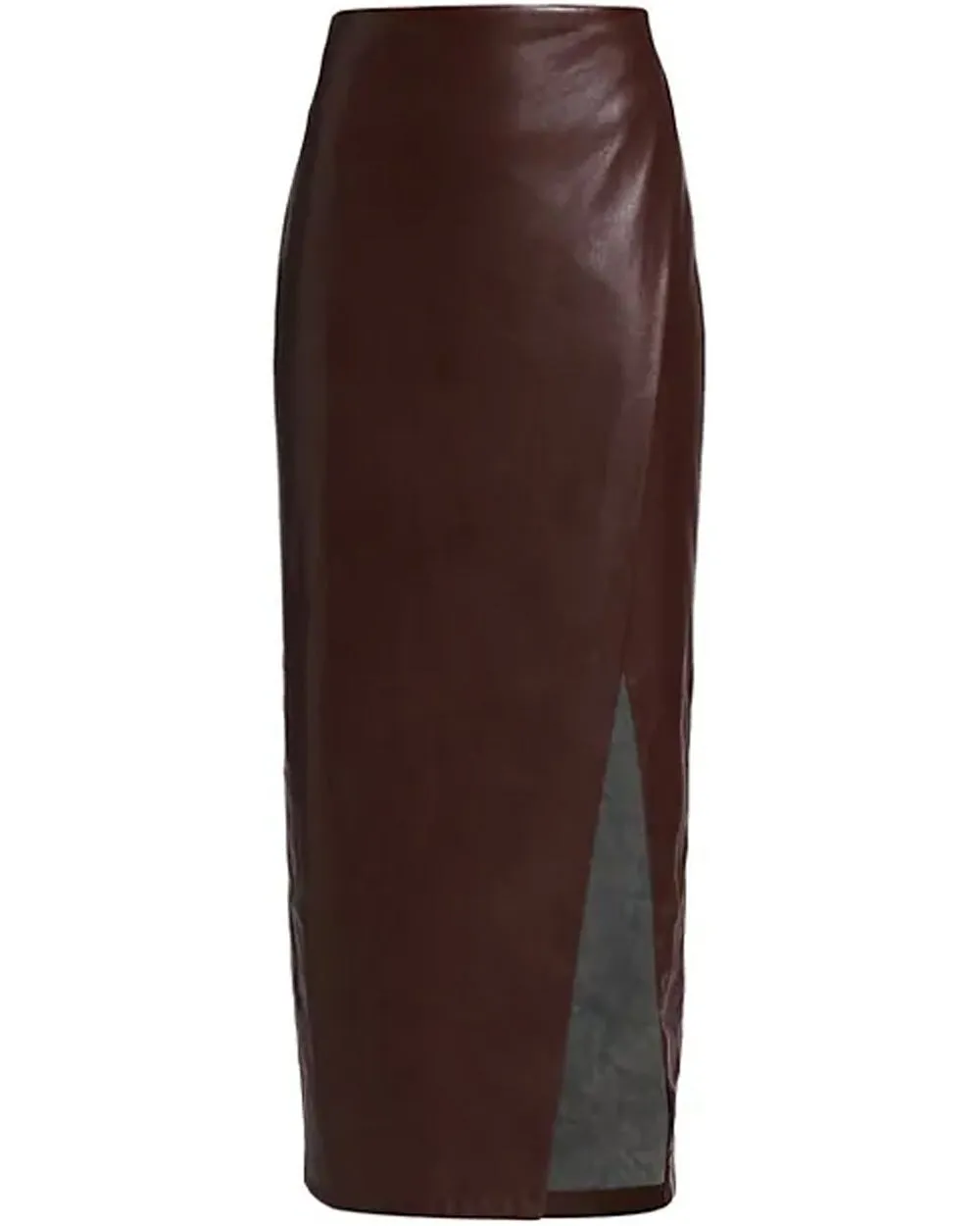 Toffee Siobhan Vegan Leather Wrap Maxi Skirt