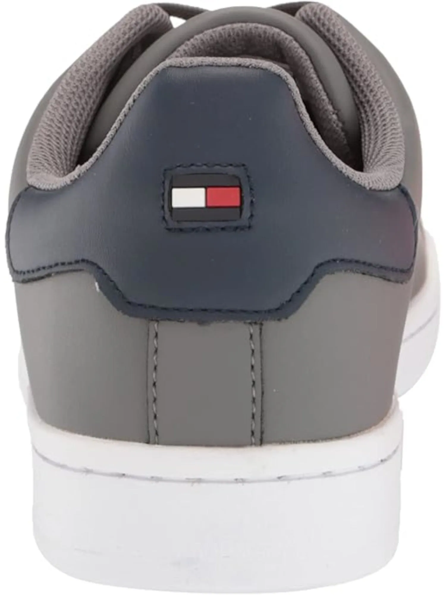 Tommy Hilfiger Gray Sneakers Shoes with Removable Insole, Logo Lampkin Design, Round Toe, and Platform; Lace-Up for Men