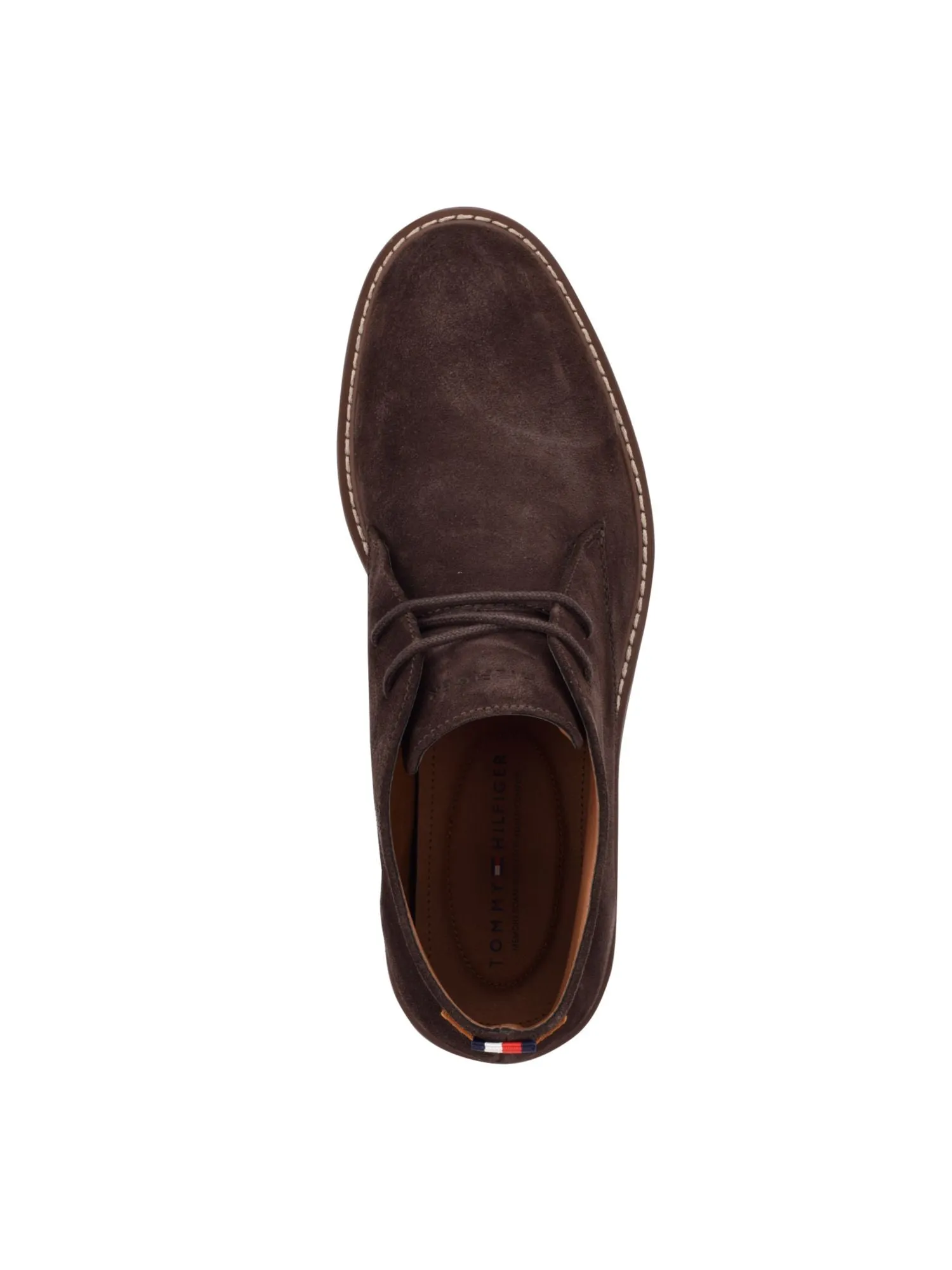 Tommy Hilfiger Men's Brown Gervis Chukka Boots: Lightweight, Cushioned, Round Toe, Lace-Up, Block Heel, Leather