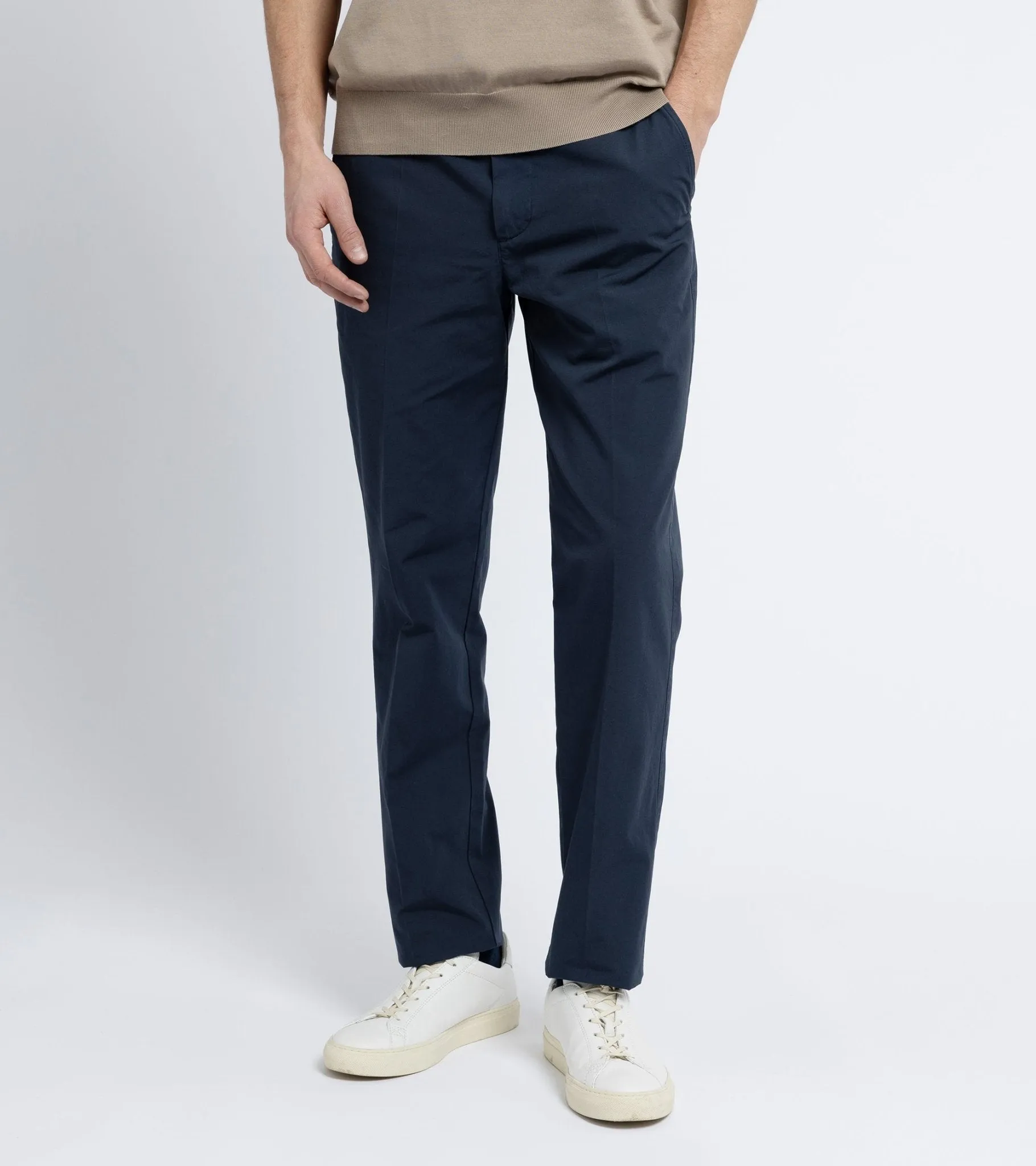 Trunk Hallam Navy Cotton Poplin Trousers