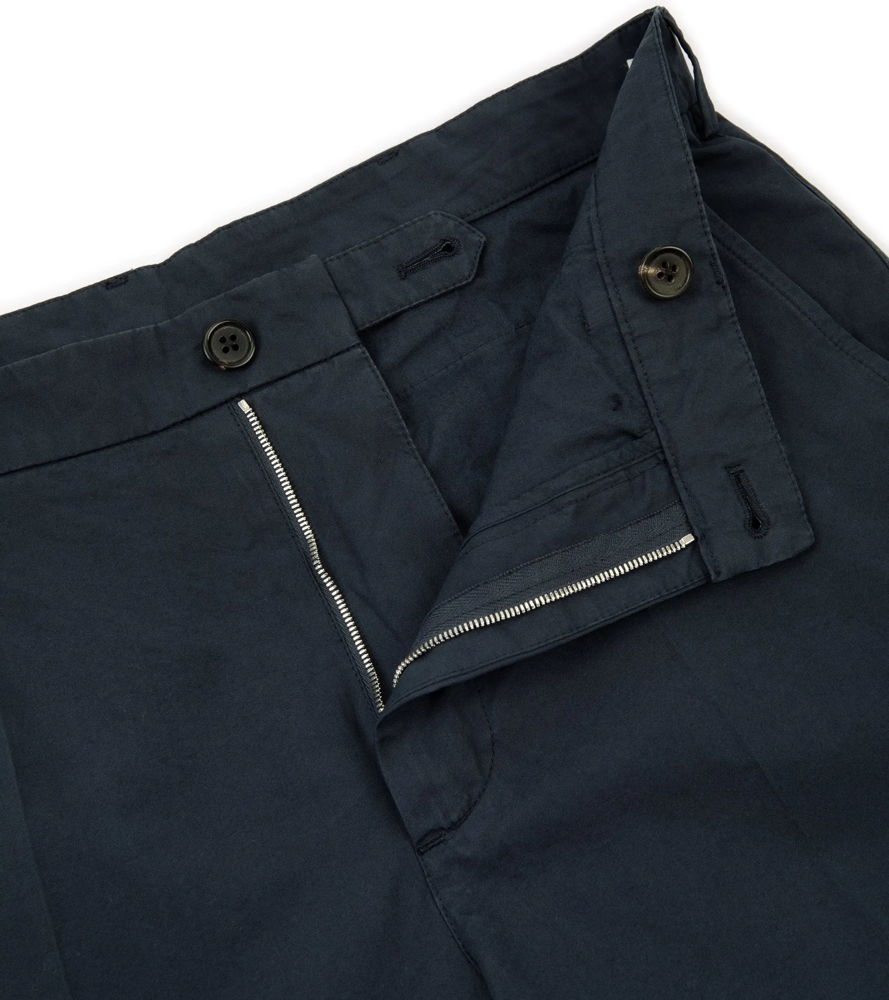 Trunk Hallam Navy Cotton Poplin Trousers