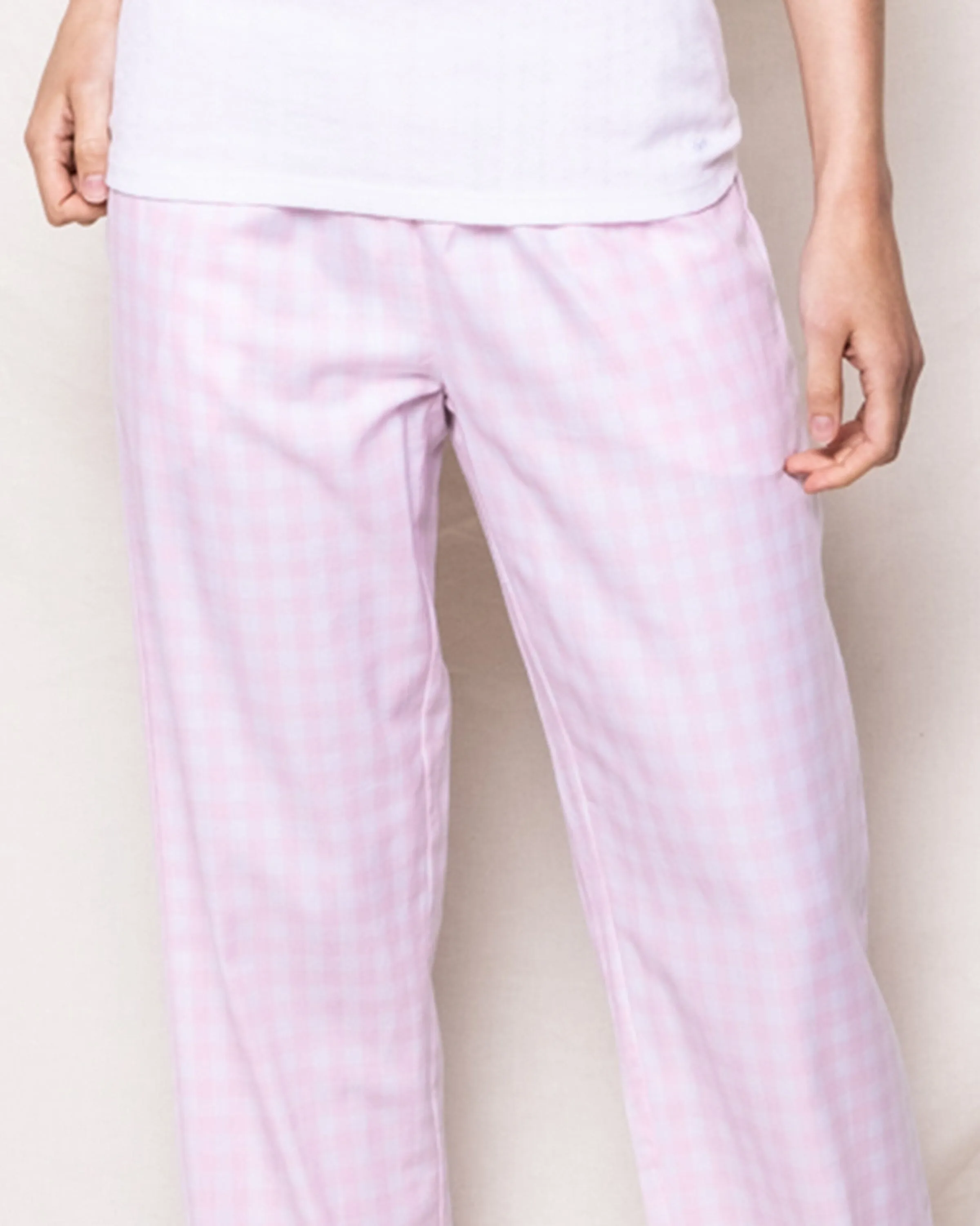 Twill Pajama Pants for Women | Pink Gingham