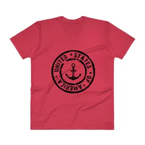 USA Designs - V-Neck T-Shirt - Anchor