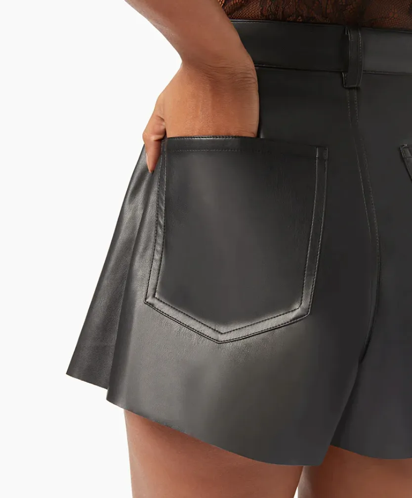 Vegan Leather Flare Bell Short