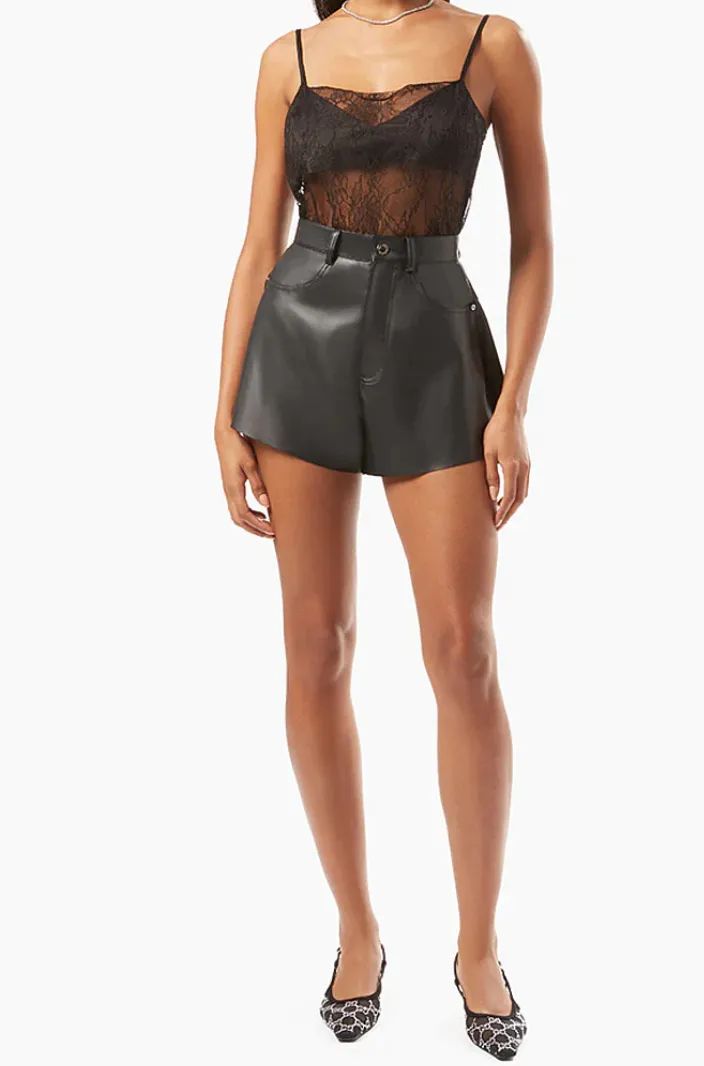 Vegan Leather Flare Bell Short