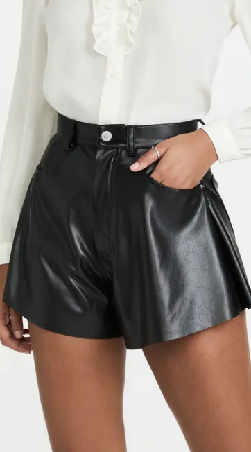 Vegan Leather Flare Bell Short