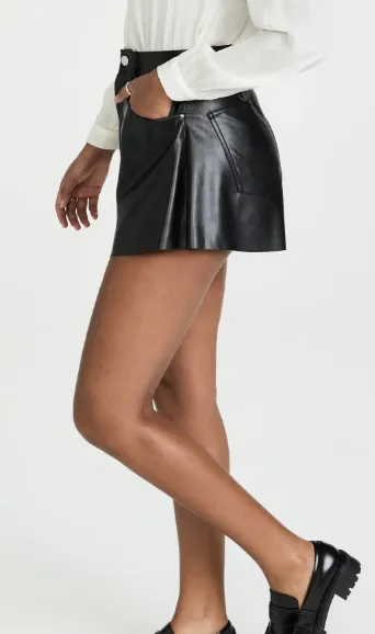 Vegan Leather Flare Bell Short