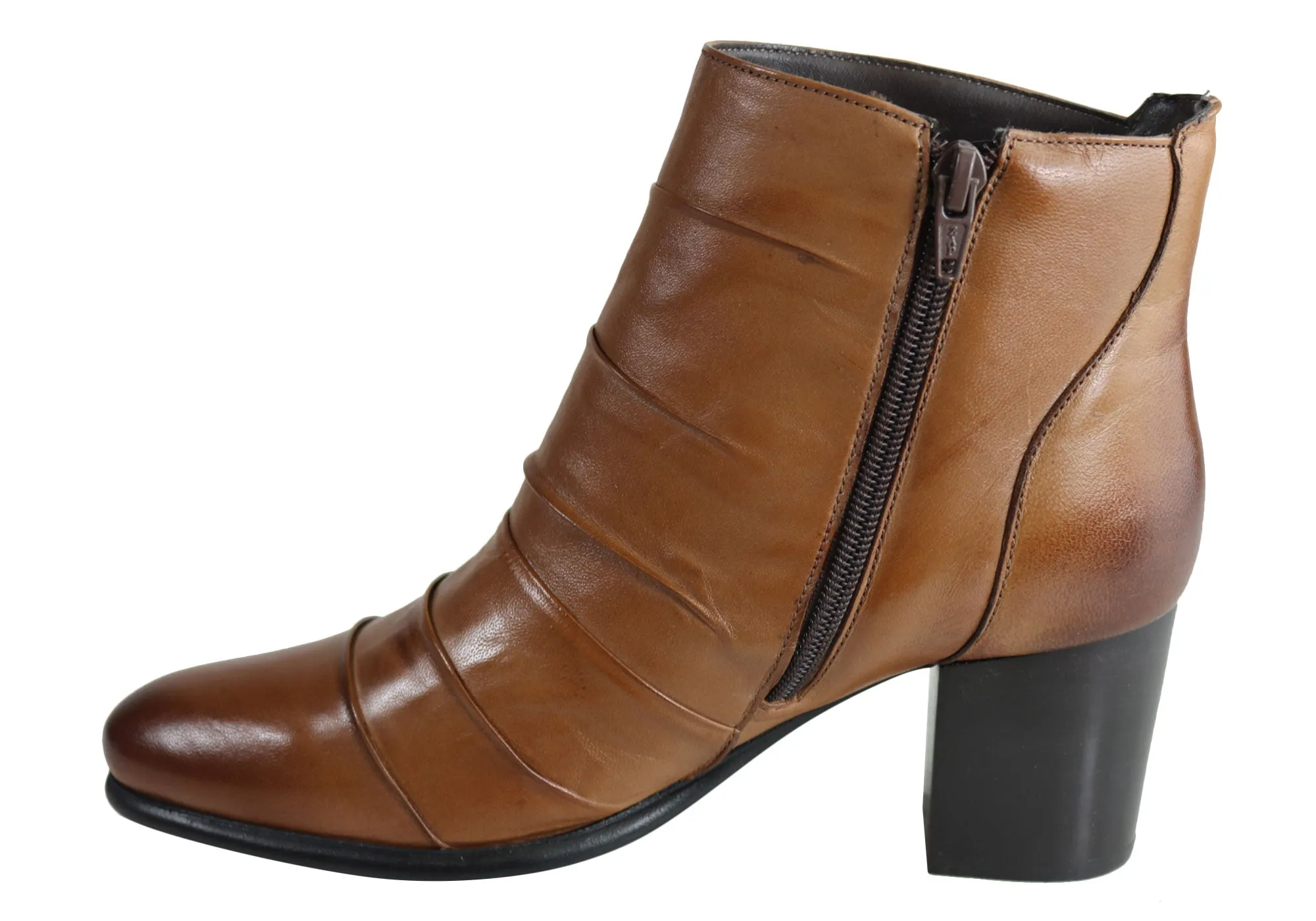 Villione Monica Womens Comfortable Leather Ankle Boots Made In Brazil