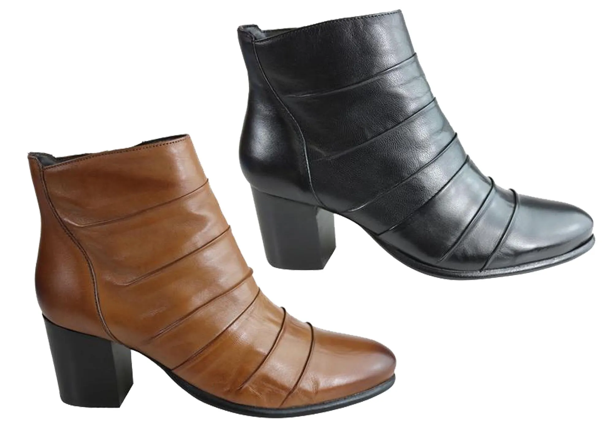 Villione Monica Womens Comfortable Leather Ankle Boots Made In Brazil