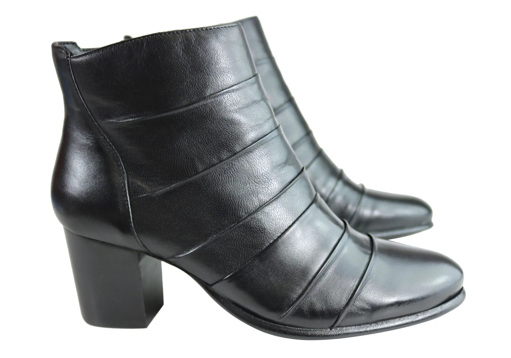 Villione Monica Womens Comfortable Leather Ankle Boots Made In Brazil