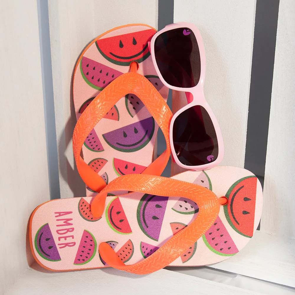 Watermelon Child Flip Flops - Personalised and Wild