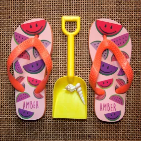 Watermelon Child Flip Flops - Personalised and Wild