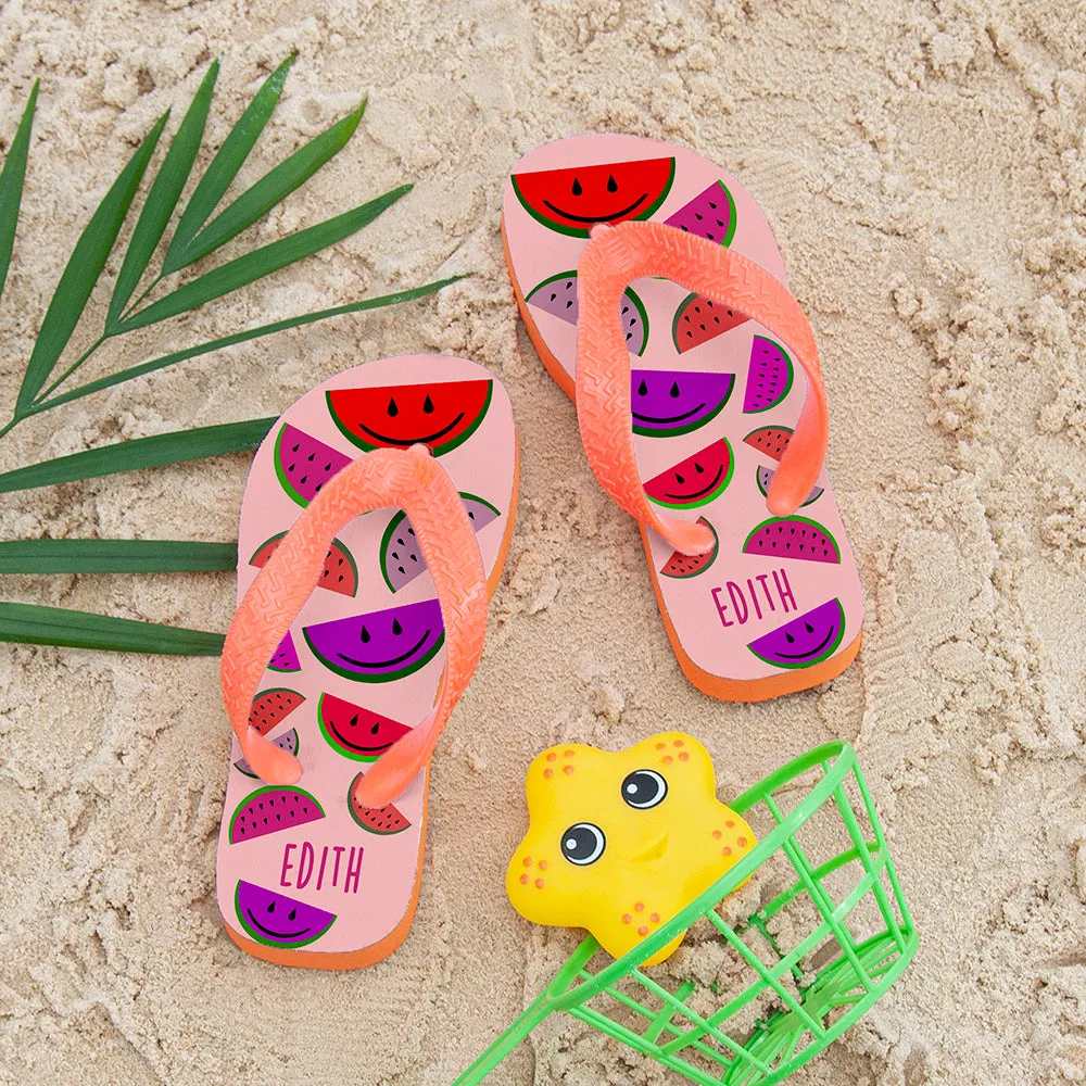 Watermelon Child Flip Flops - Personalised and Wild