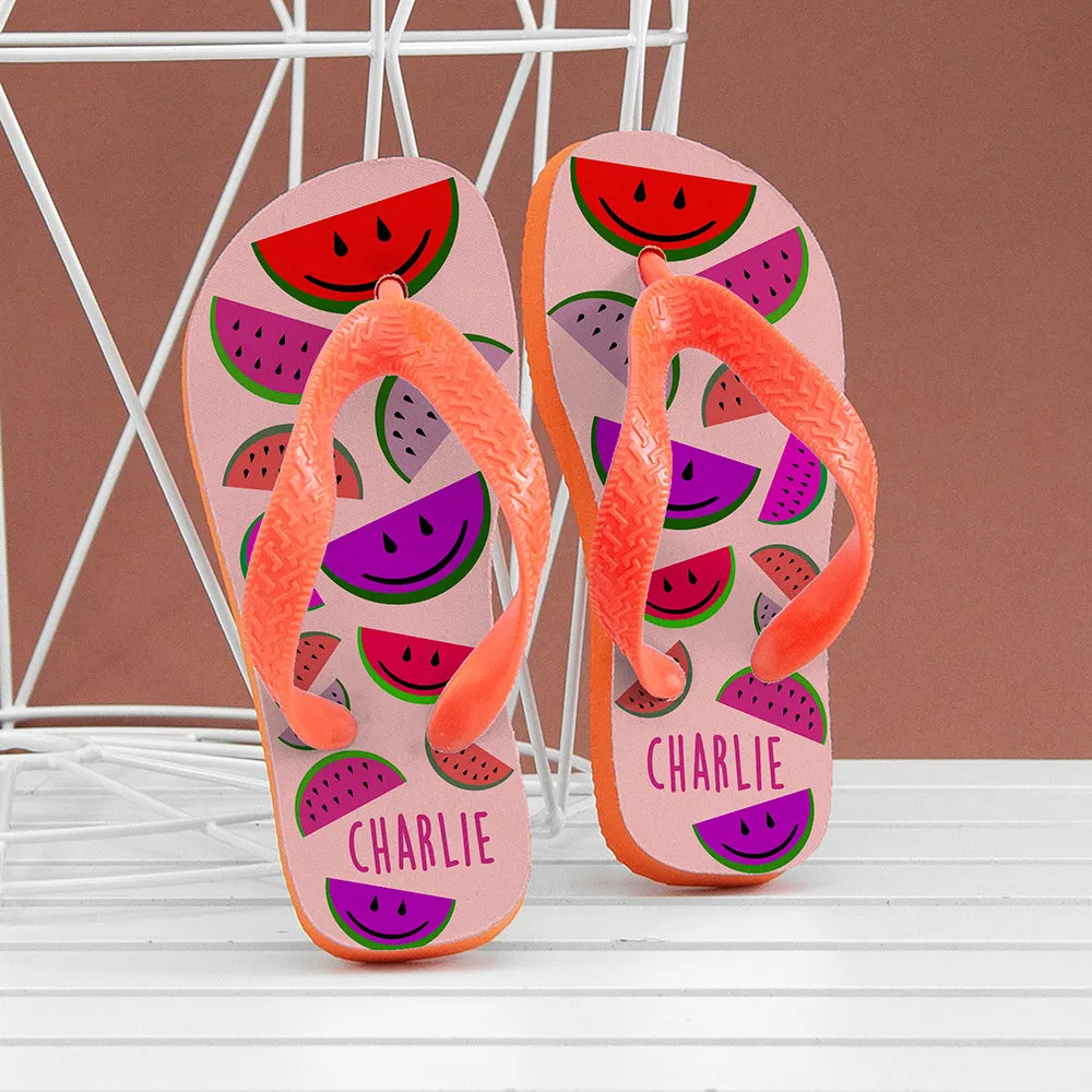 Watermelon Child Flip Flops - Personalised and Wild