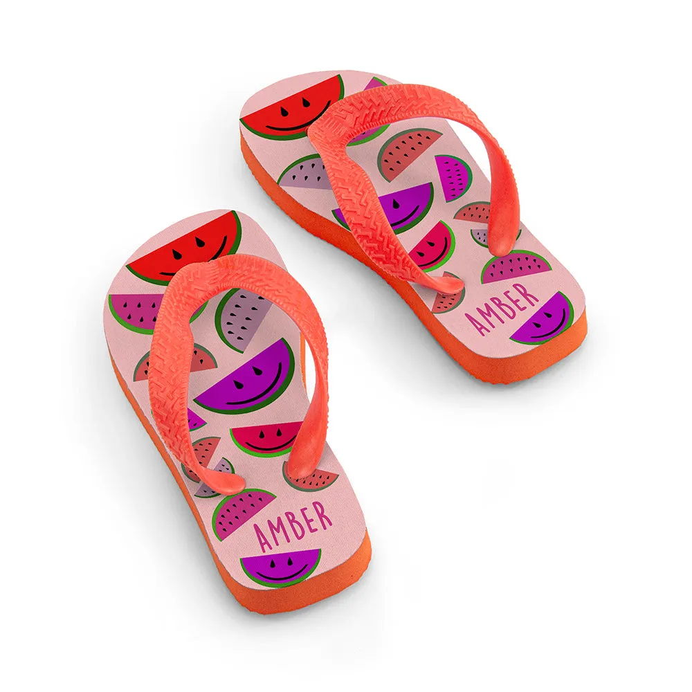 Watermelon Child Flip Flops - Personalised and Wild