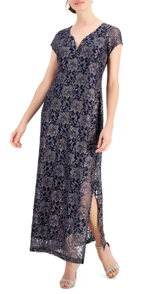 Women's Blue Lace Gown - Size 8 - Connected