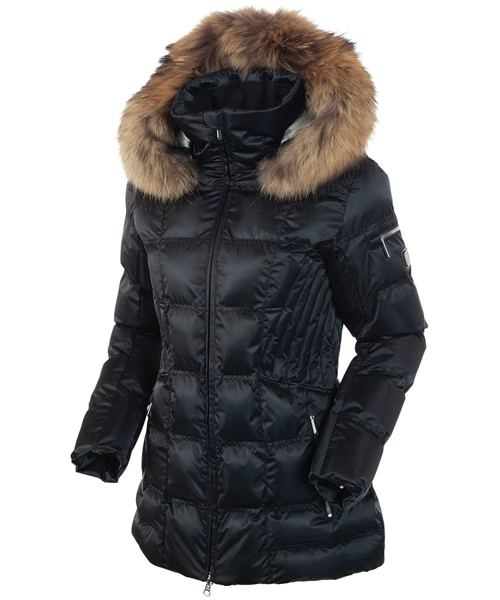 Women's Nikki Quilted Jacket with Removable Faux Fur Ruff