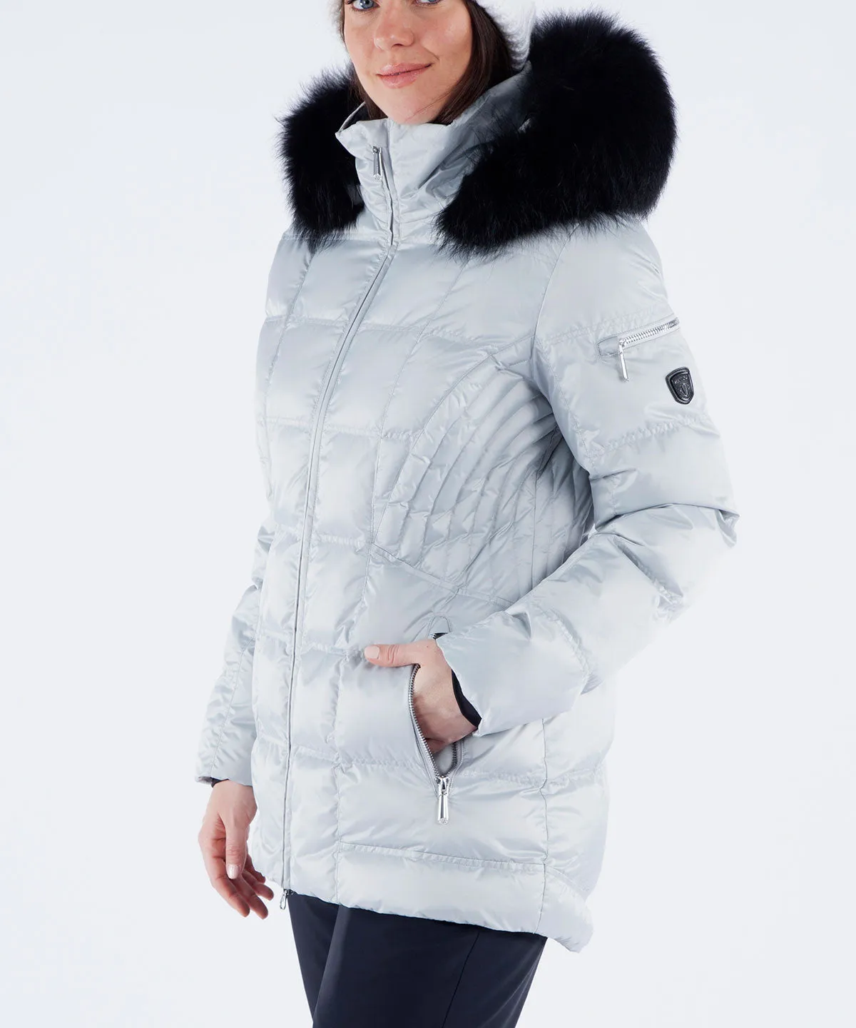 Women's Nikki Quilted Jacket with Removable Faux Fur Ruff