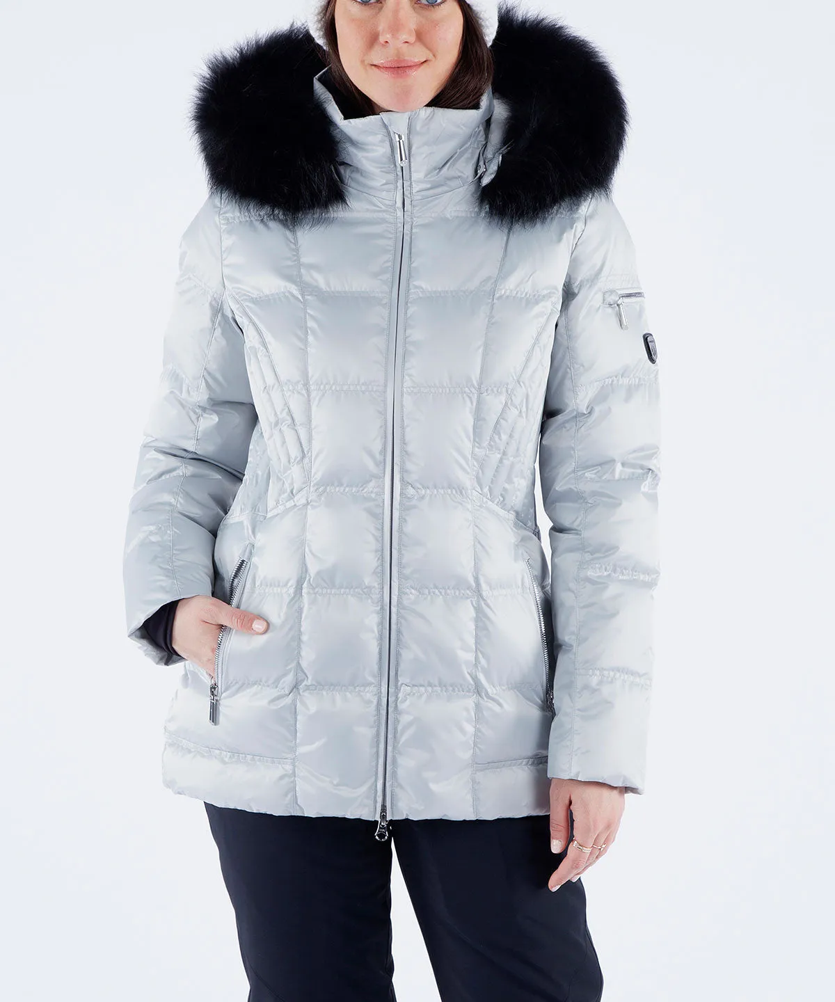 Women's Nikki Quilted Jacket with Removable Faux Fur Ruff