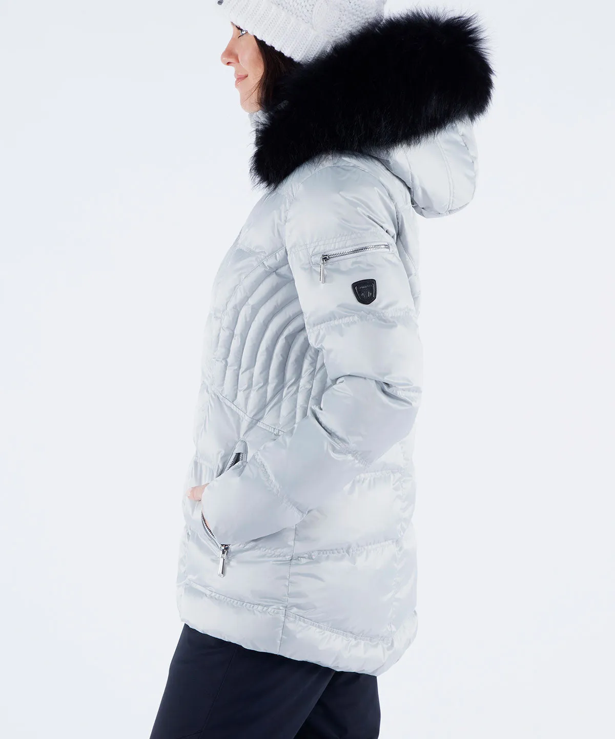 Women's Nikki Quilted Jacket with Removable Faux Fur Ruff