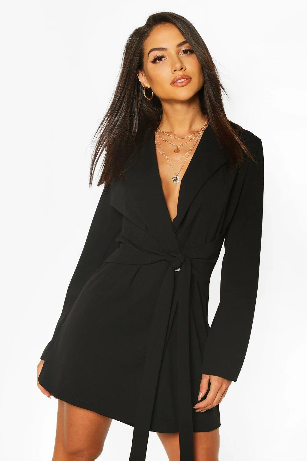 Wrap Belted Blazer Dress