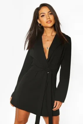 Wrap Belted Blazer Dress